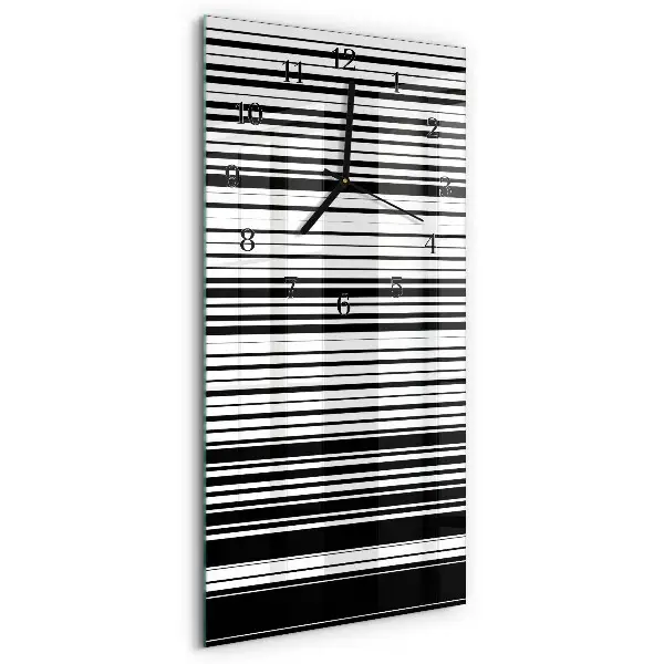 Horloge verticale en verre Rayures