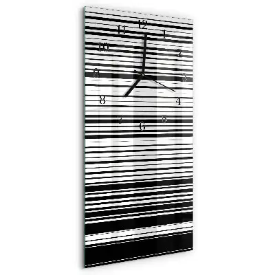 Horloge verticale en verre Rayures