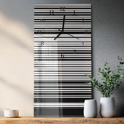 Horloge verticale en verre Rayures