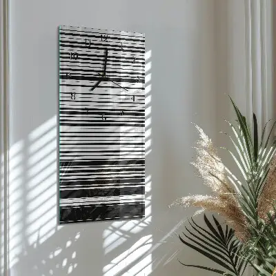 Horloge verticale en verre Rayures