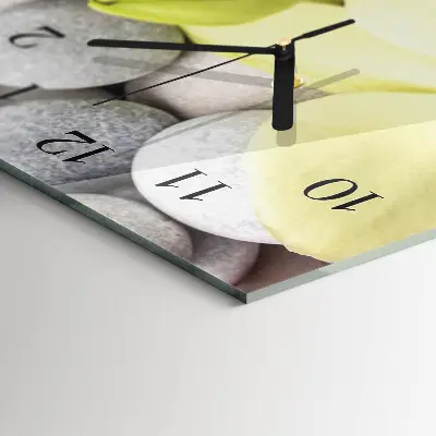 Horloge verticale en verre Pierres d'orchidées