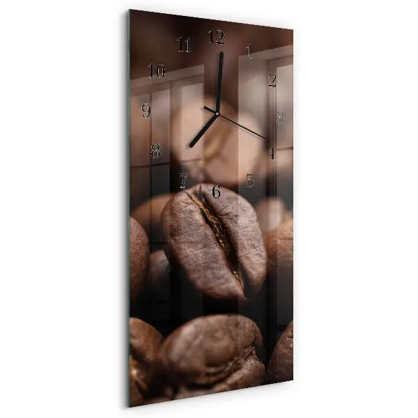 Horloge verticale en verre Café en grains