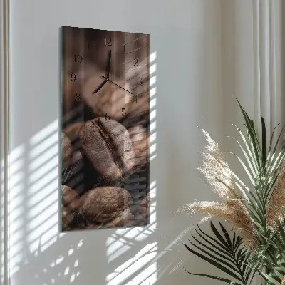 Horloge verticale en verre Café en grains