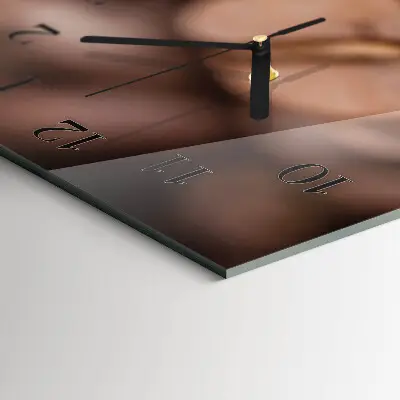 Horloge verticale en verre Café en grains