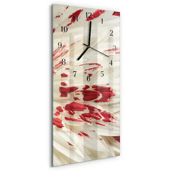 Horloge verticale en verre Fleur