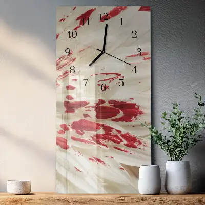 Horloge verticale en verre Fleur