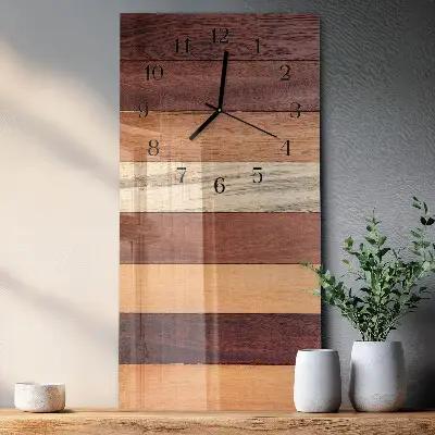 Horloge verticale en verre Rayures