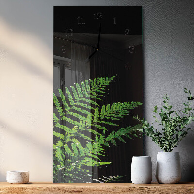 Horloge verticale en verre Fougère