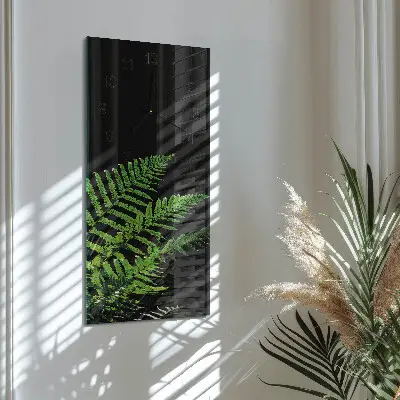 Horloge verticale en verre Fougère