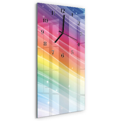 Horloge verticale en verre Arc-en-ciel