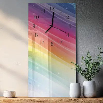 Horloge verticale en verre Arc-en-ciel