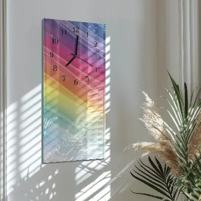 Horloge verticale en verre Arc-en-ciel