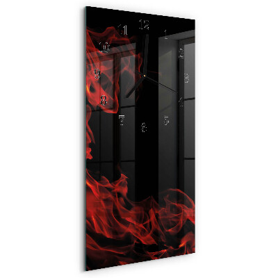 Horloge verticale en verre Feu