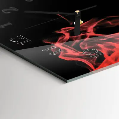 Horloge verticale en verre Feu