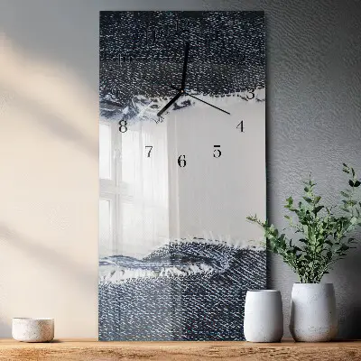 Horloge verticale en verre Abstraction