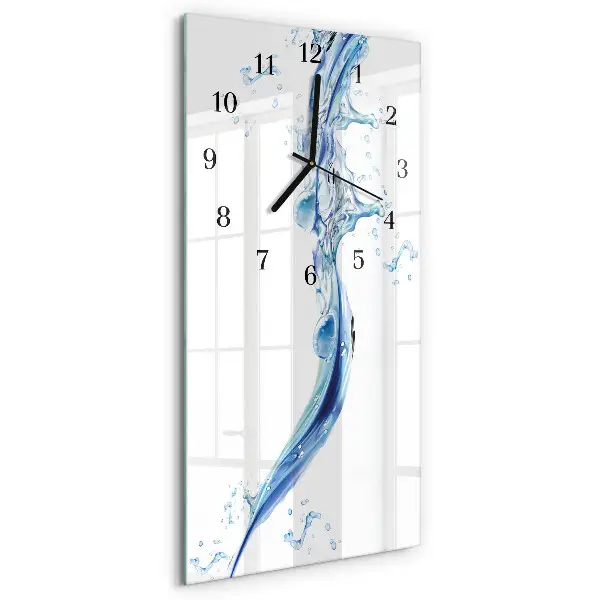 Horloge verticale en verre Eau