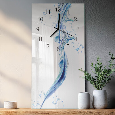 Horloge verticale en verre Eau