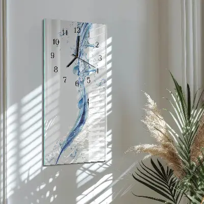 Horloge verticale en verre Eau