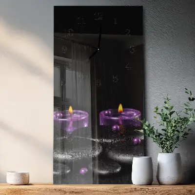 Horloge verticale en verre Pierres de bougie