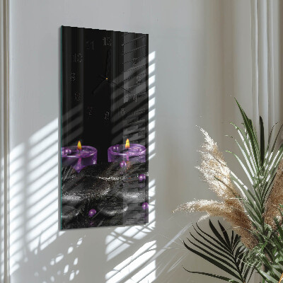 Horloge verticale en verre Pierres de bougie