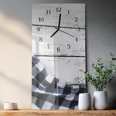 Horloge verticale en verre Table en tissu