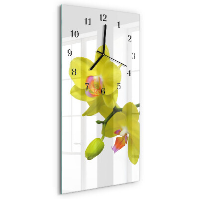 Horloge verticale en verre Orchidée