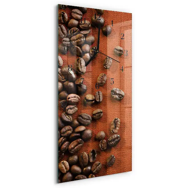 Horloge verticale en verre Café en grains