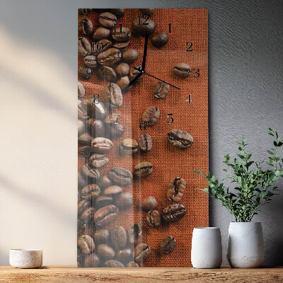 Horloge verticale en verre Café en grains