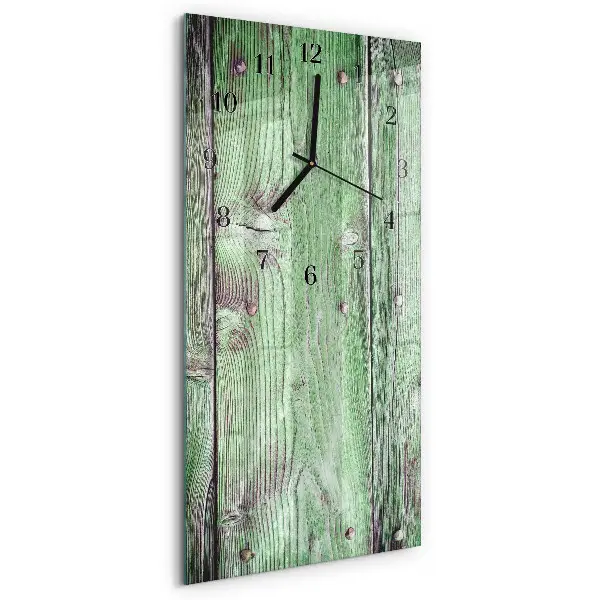 Horloge verticale en verre Planche en bois