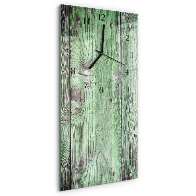 Horloge verticale en verre Planche en bois