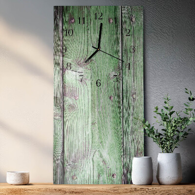 Horloge verticale en verre Planche en bois
