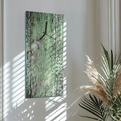 Horloge verticale en verre Planche en bois