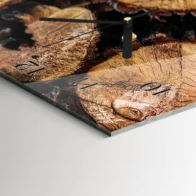 Horloge verticale en verre Grain de bois