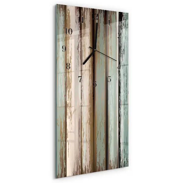 Horloge verticale en verre Bois