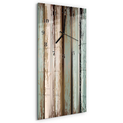 Horloge verticale en verre Bois
