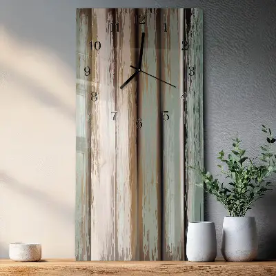 Horloge verticale en verre Bois