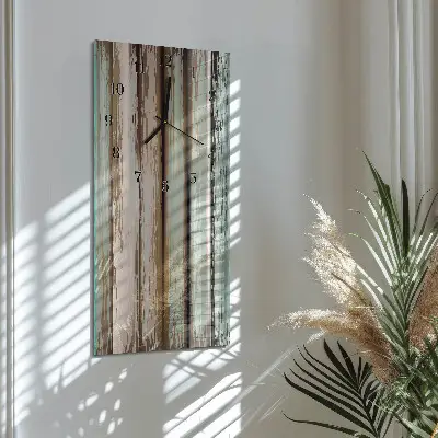 Horloge verticale en verre Bois
