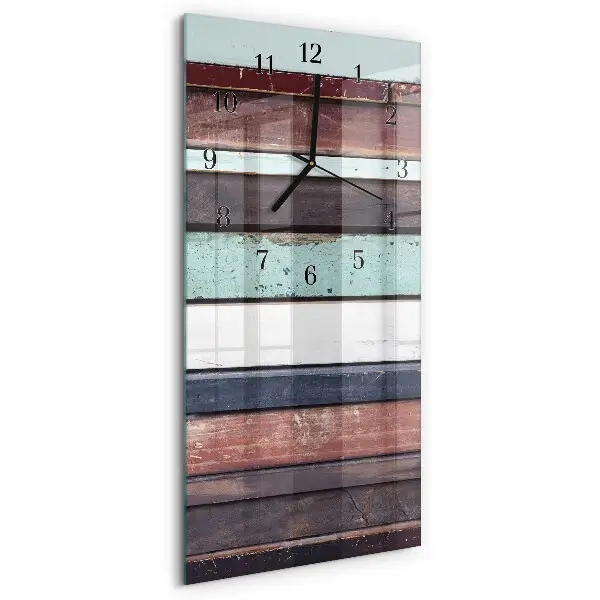 Horloge verticale en verre Patrouille en bois