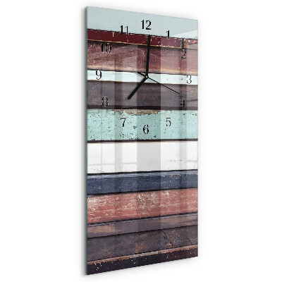 Horloge verticale en verre Patrouille en bois