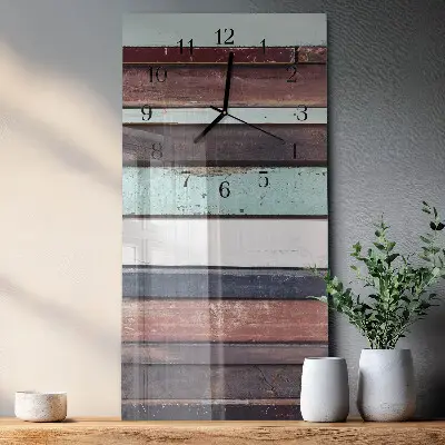 Horloge verticale en verre Patrouille en bois