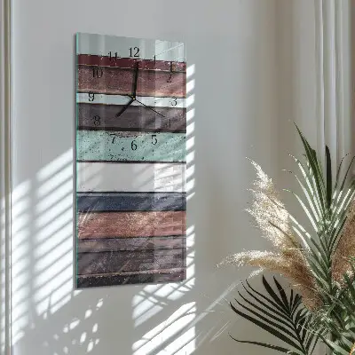 Horloge verticale en verre Patrouille en bois