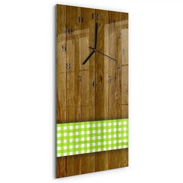 Horloge verticale en verre Table en bois
