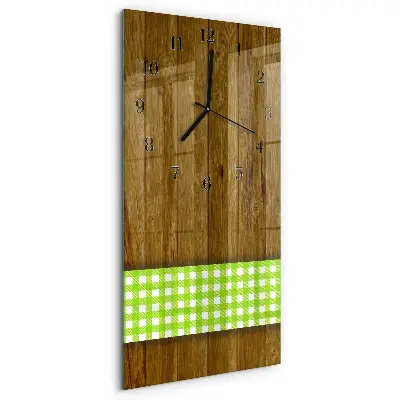 Horloge verticale en verre Table en bois