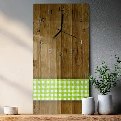 Horloge verticale en verre Table en bois