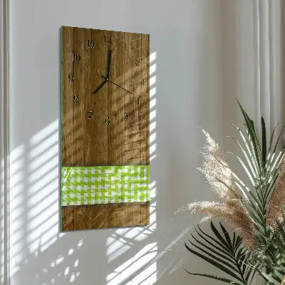 Horloge verticale en verre Table en bois