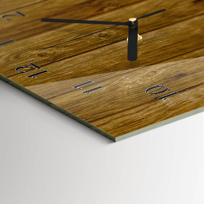 Horloge verticale en verre Table en bois
