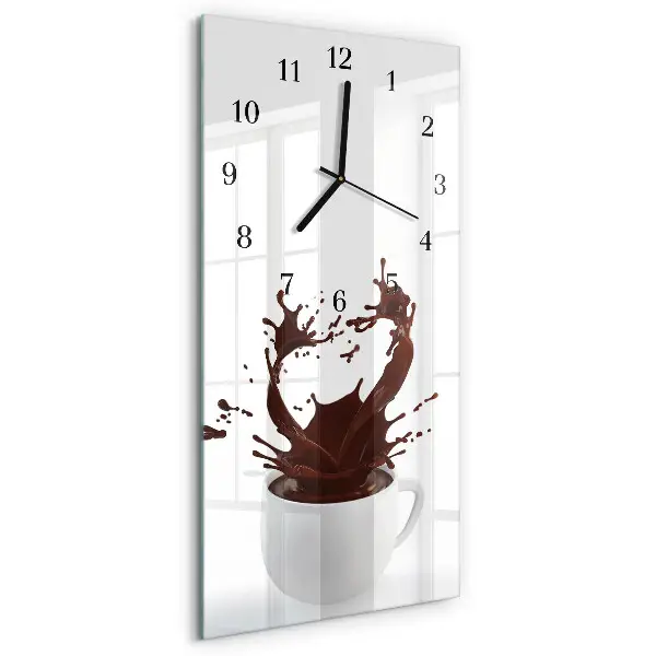 Horloge verticale en verre Café