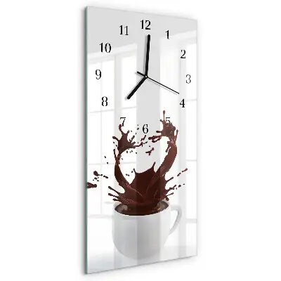 Horloge verticale en verre Café