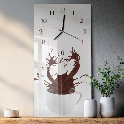 Horloge verticale en verre Café
