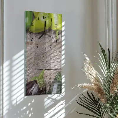 Horloge verticale en verre Table de légumes